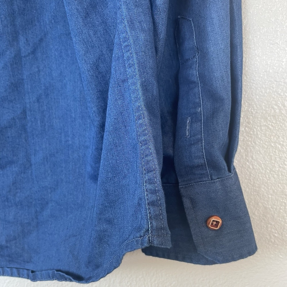 Coofandy Blue Button Up Shirt Red Plaid Accents Mens Size XL Trendy Dress Casual - Picture 10 of 12